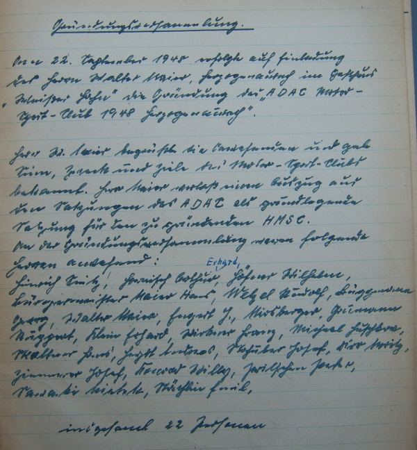 1948 AC Grndungsversammlung Mitschrift
