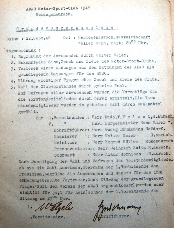 1948 AC Grndungsversammlung Tagesordnung