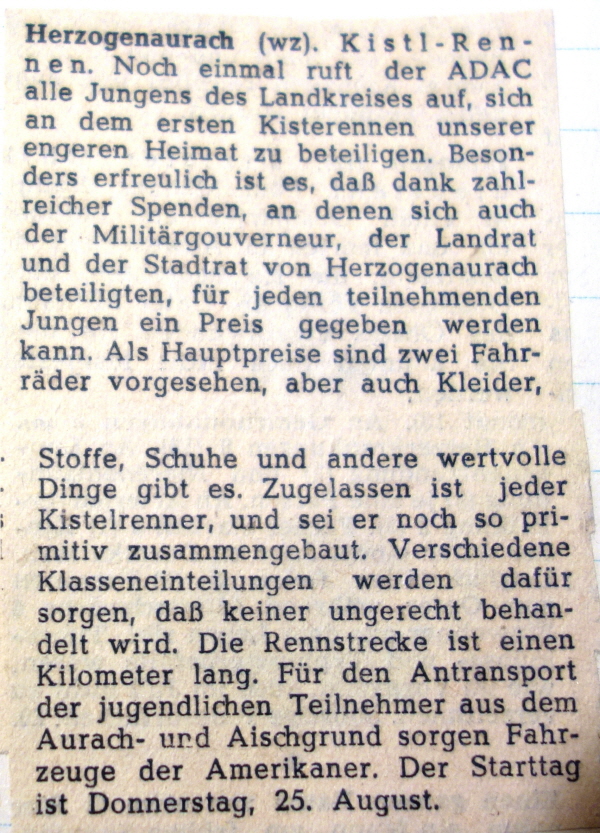 1949 AC 600 Jahre Herzogenaurach Seifenkisten